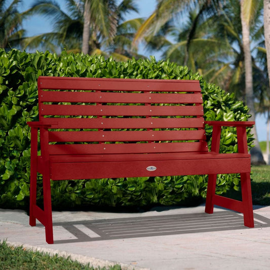 highwood Riverside 50.1-in W x 36-in H Boathouse Red Plastic Garden Bench