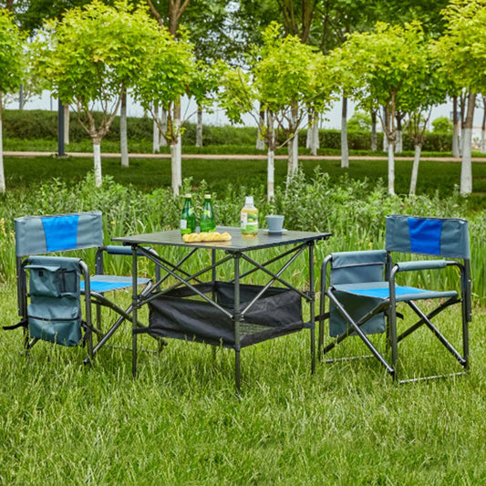 Damerin Patio Furniture Set of 2 Stackable Gray Aluminum Frame Stationary Dining Chair with Solid Seat