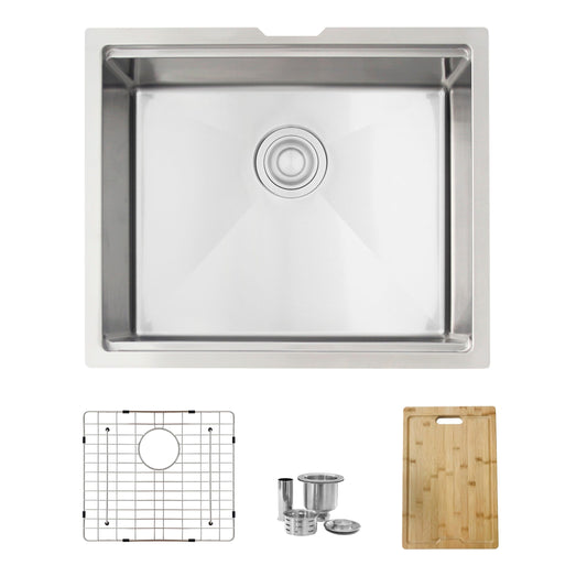 Stylish Undermount 22-in x 19-in Stainless steel Single bowl 16 -Gauge Kitchen Sink
