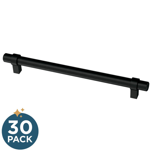 Franklin Brass Simple Wrapped Bar 7-9/16-in (192Mm) Center to Center Matte Black Rectangular Bar Drawer Pulls (30-Pack) P46652K-FB-B2
