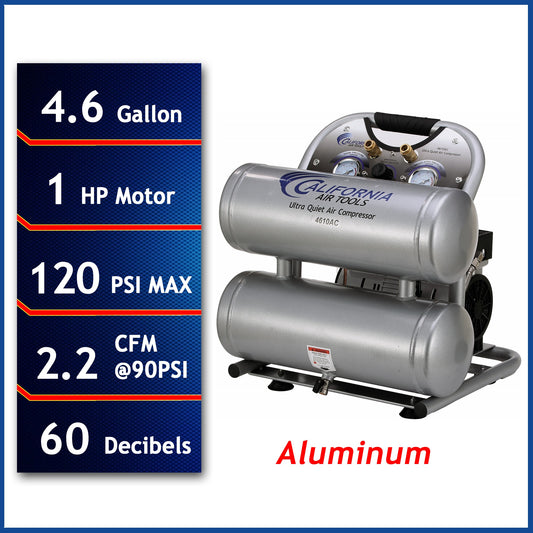 California Air Tools 4.6-Gallon Stationary Electric 120 PSI Twin Stack Air Compressor 4610AC