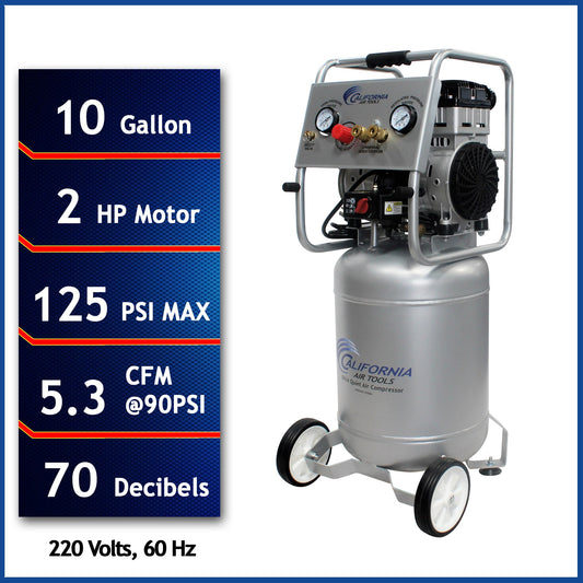 California Air Tools 10-Gallon Portable Electric 125 PSI Vertical Air Compressor CAT-10020C-22060