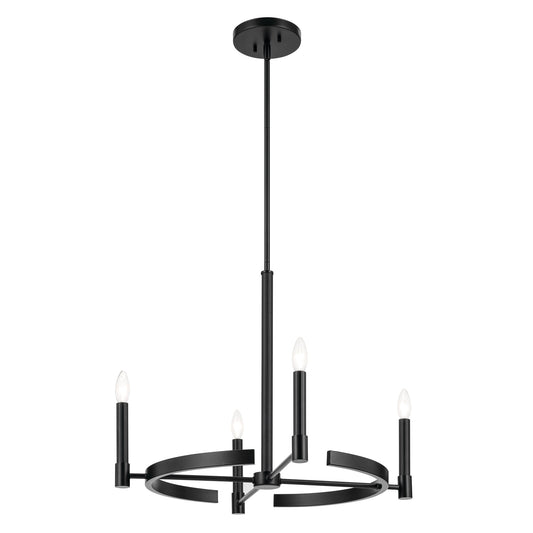 Kichler Tolani 4 -Light Black Vintage Bare bulb For Use in Bedrooms, Dining Rooms, Foyers, Kitchens, Living Rooms Chandelier 6297598