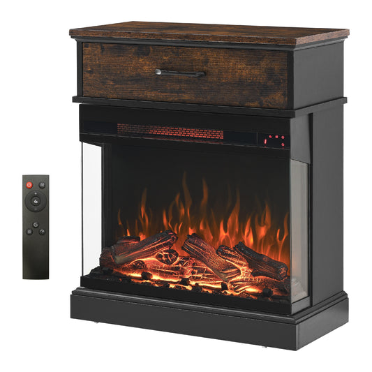 ToolCat 25-in W Antique Black Fan-forced Electric Fireplace MGG3-13-CEMFP