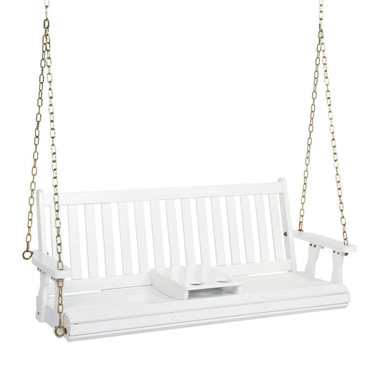 Winado Swing 2 -person White Wood Outdoor Swing