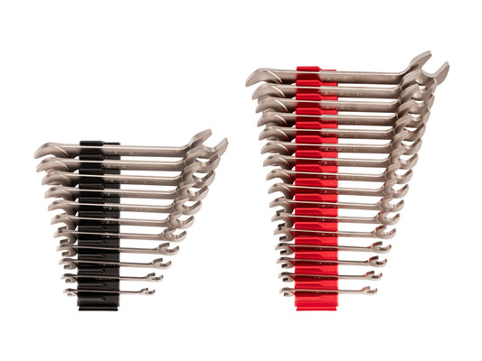 TEKTON 27-Piece Set SAE and Metric Angle Open End Wrench Includes Hard Case WAE93502