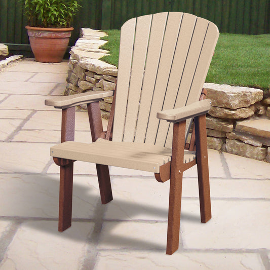American Furniture Classics ADIRONDACK Tudor Brown HDPE Frame Stationary Dining Chair with Slat Seat