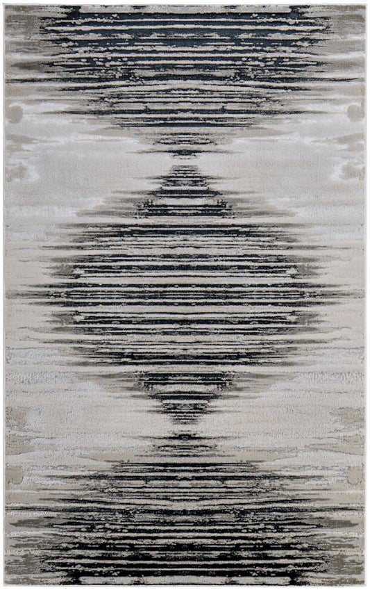 Room Envy 8 x 10 (ft) Loomed Black/Silver/Taupe Rectangular Indoor Area rug