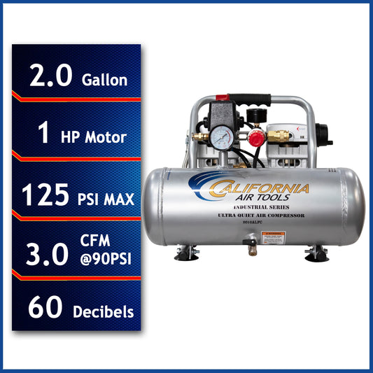 California Air Tools 2-Gallon Portable Electric 125 PSI Horizontal Air Compressor 2010ALFC