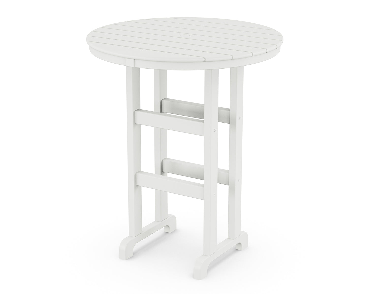 POLYWOOD Tables Round Outdoor Bar height Table 35.13-in W x 35.13-in L with Umbrella Hole