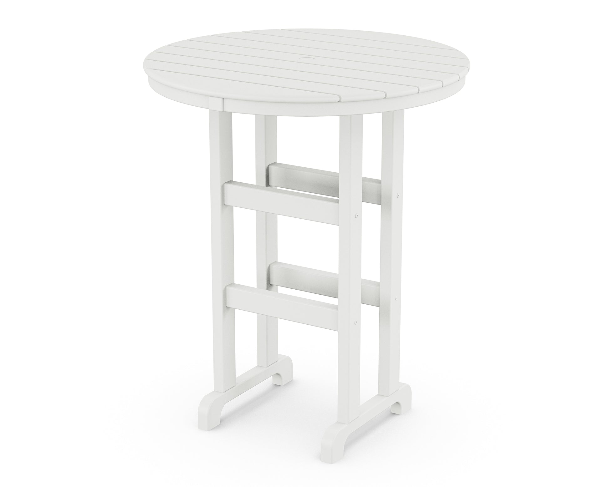 POLYWOOD Tables Round Outdoor Bar height Table 35.13-in W x 35.13-in L with Umbrella Hole