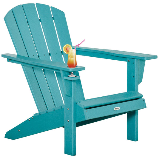 Forclover Adirondack chairs Green Polyethylene Frame Stationary Adirondack Chair with Solid Seat