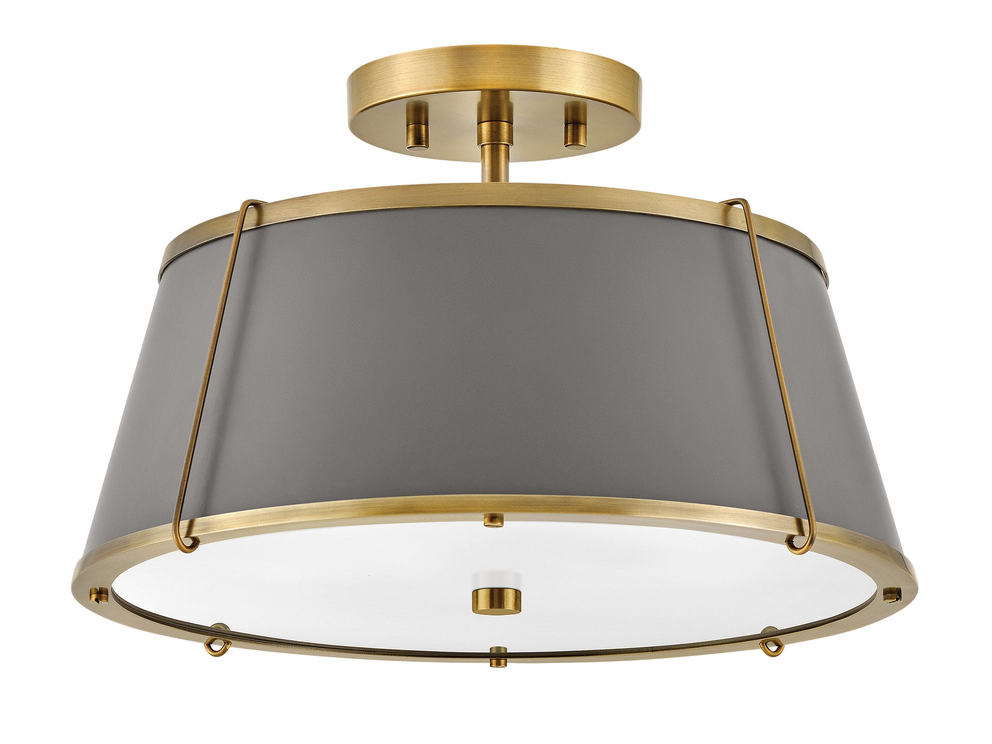 Hinkley Clarke 2 -Light 15-in Gloss Brass Semi Flush Mount Light 6571116