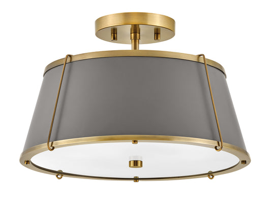 Hinkley Clarke 2 -Light 15-in Gloss Brass Semi Flush Mount Light 6571116