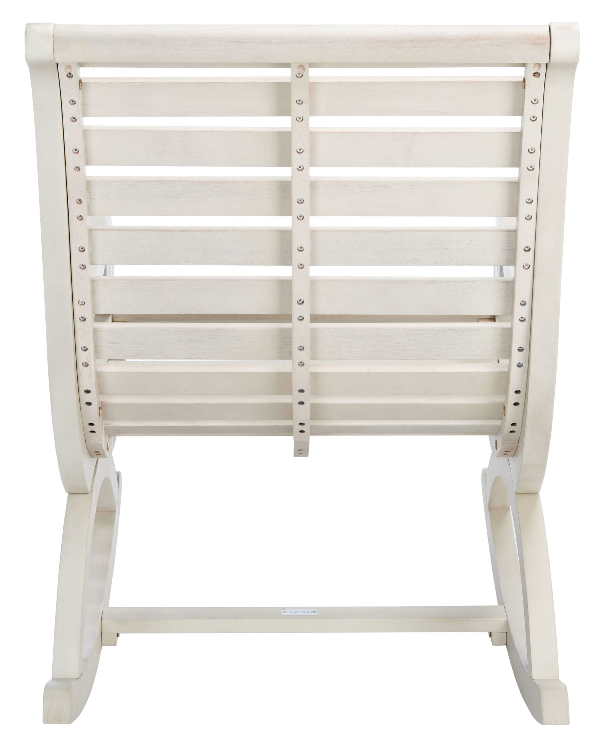 Safavieh Sonora White Wood Frame Rocking Chair with Off-white Slat Seat