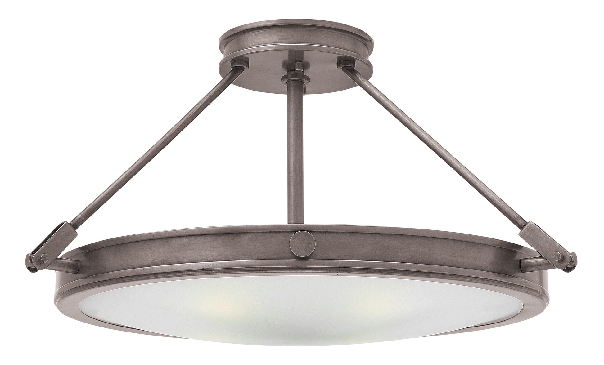Hinkley Collier 4 -Light 22-in Antique Nickel Semi Flush Mount Light 6588912