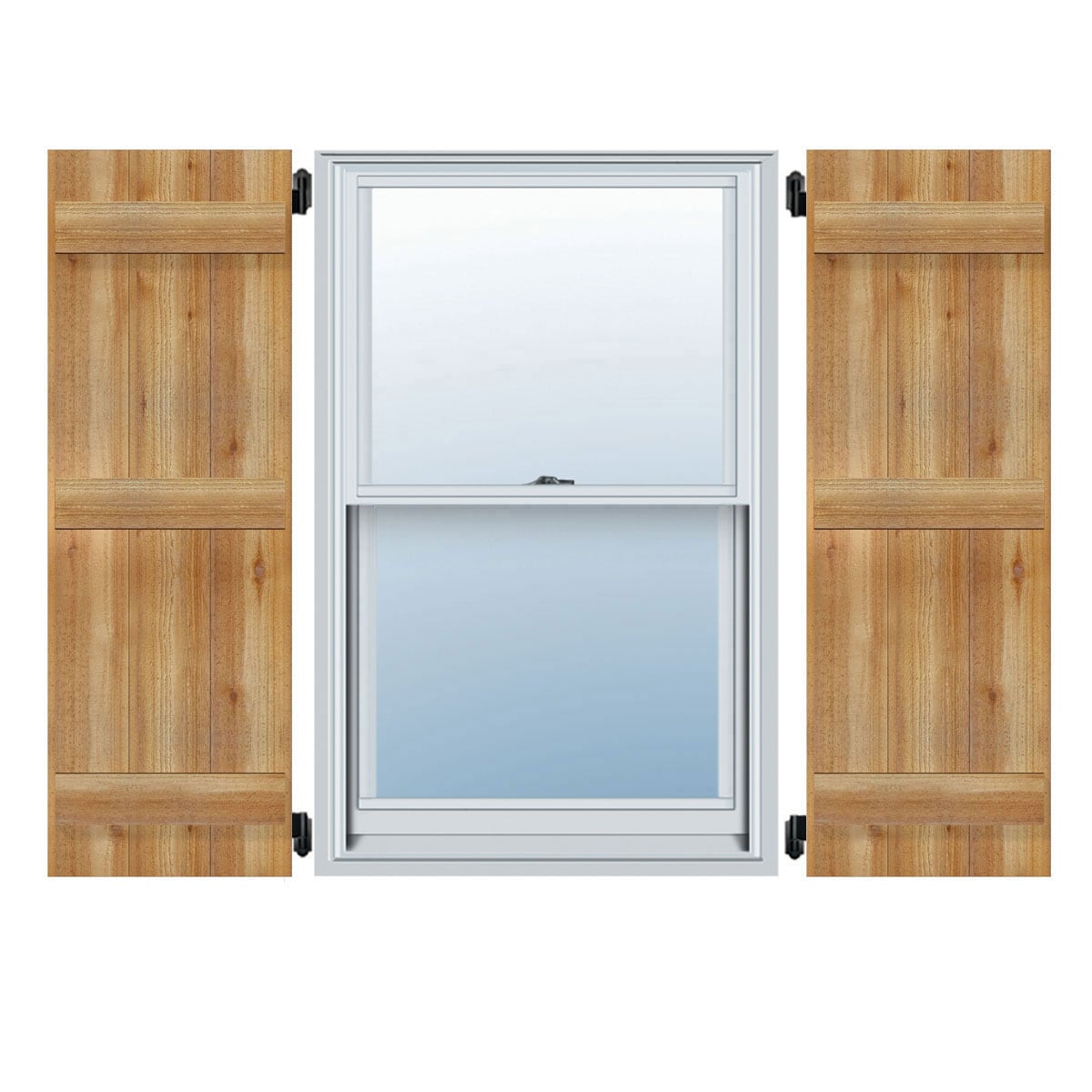 Ekena Millwork 26.875-in W x 70-in H Unfinished Paintable/Stainable Board and batten Wood Exterior Shutters ( 2 -Pack )