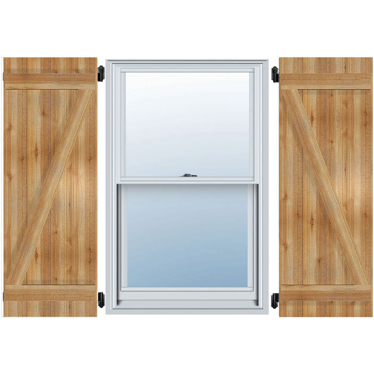 Ekena Millwork 26.875-in W x 75-in H Unfinished Paintable/Stainable Board and batten Z-bar Wood Exterior Shutters ( 2 -Pack )