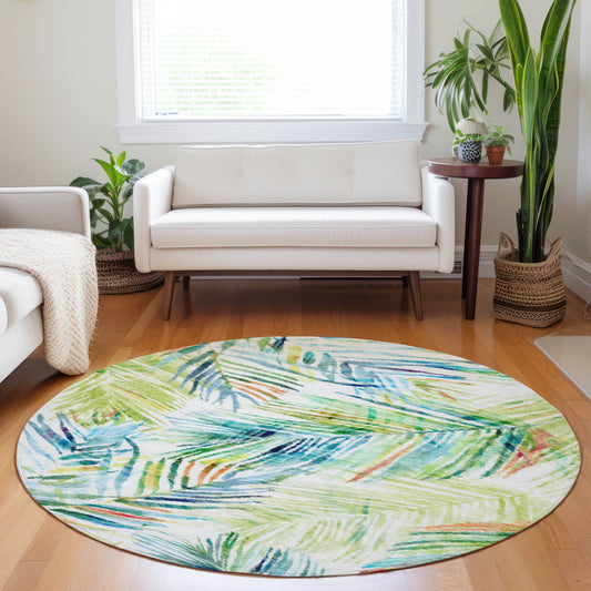 Addison Rugs Mayfield AMF199MU 8 x 8 (ft) Loomed Multi Round Indoor Geometric Machine washable Pet Friendly Area rug