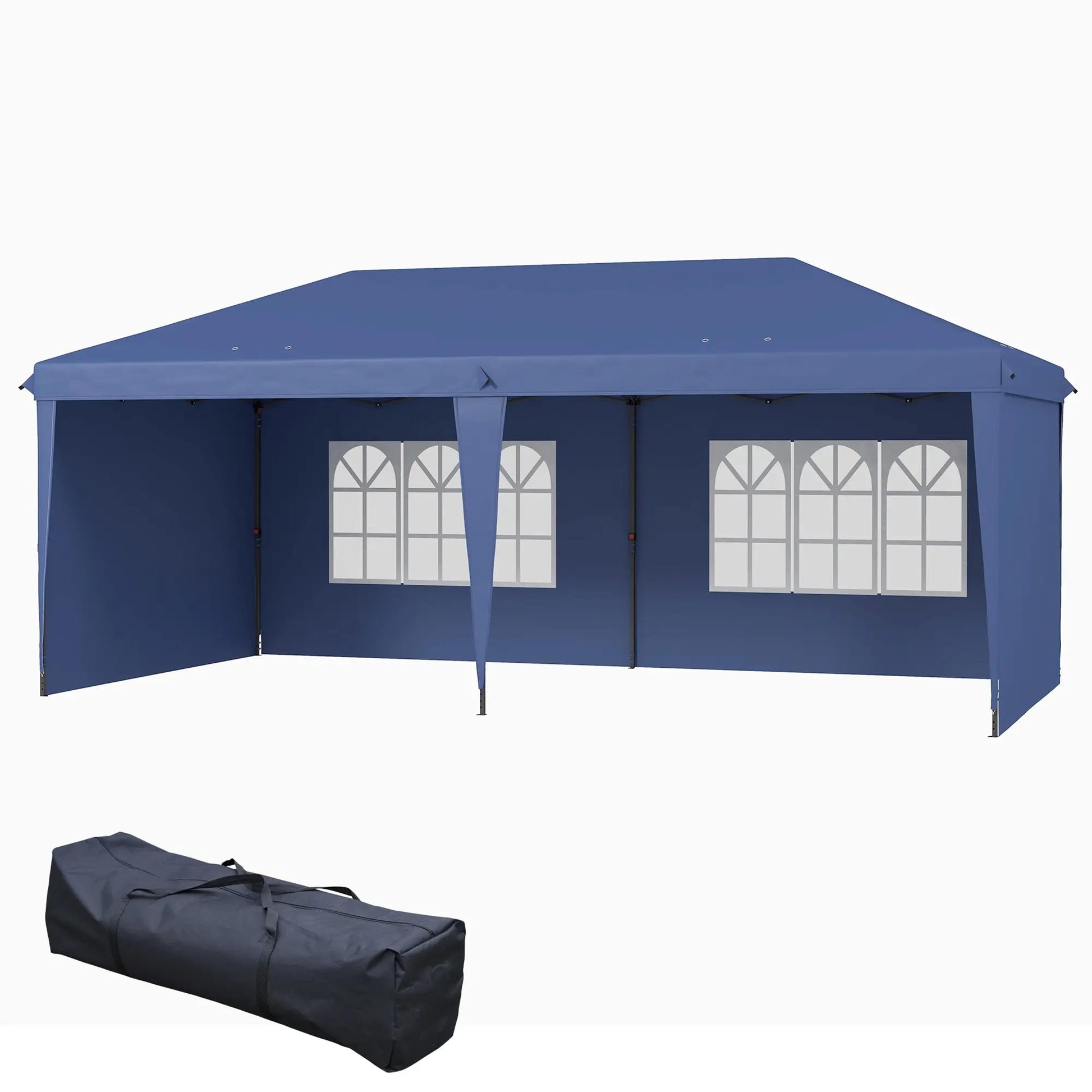 Bayfeve 20-ft x 10-ft Rectangle Blue Pop-up canopy
