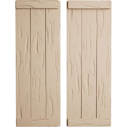 Ekena Millwork 16.5-in W x 86-in H Unfinished Paintable/Stainable Board and batten End batten Exterior Shutters ( 2 -Pack )