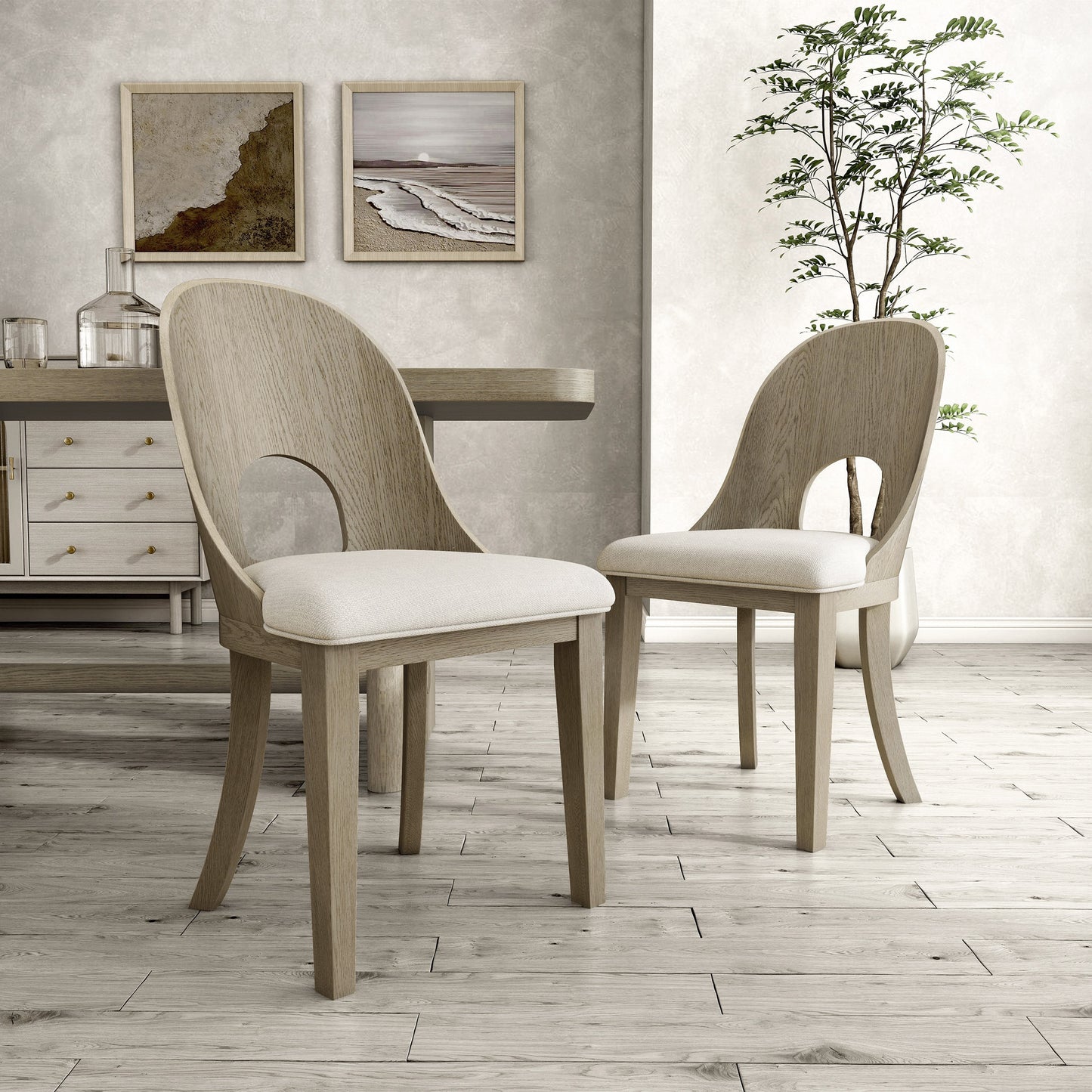 Furniture of America Set of 2 Hairin Contemporary/Modern Upholstered Dining Side Chair (Wood Frame)