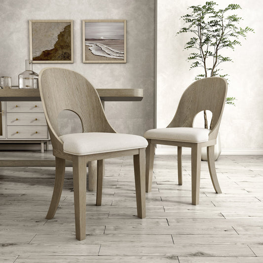 Furniture of America Set of 2 Hairin Contemporary/Modern Upholstered Dining Side Chair (Wood Frame)