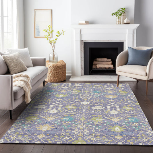 Addison Rugs Chantille ACN1009LV 8 x 10 (ft) Lavender Rectangular Indoor/Outdoor Geometric Machine washable Pet Friendly Area rug