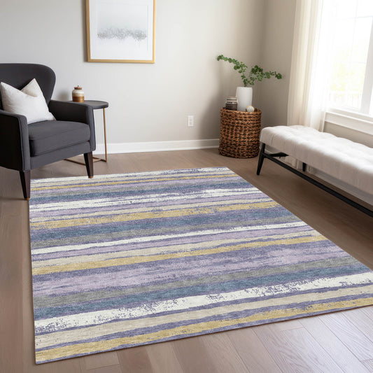 Addison Rugs Chantille ACN1019PP 10 x 14 (ft) Purple Rectangular Indoor/Outdoor Geometric Machine washable Pet Friendly Area rug