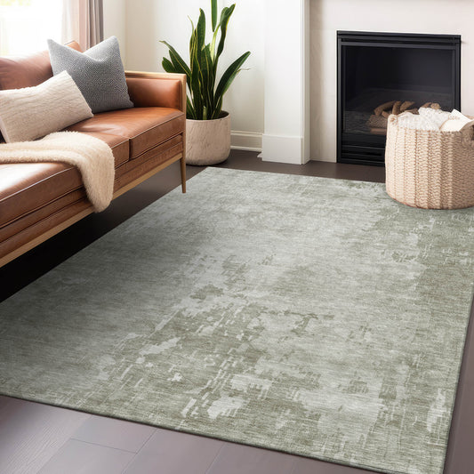 Addison Rugs Chantille ACN1258LN 9 x 12 (ft) Linen Rectangular Indoor/Outdoor Geometric Machine washable Pet Friendly Area rug