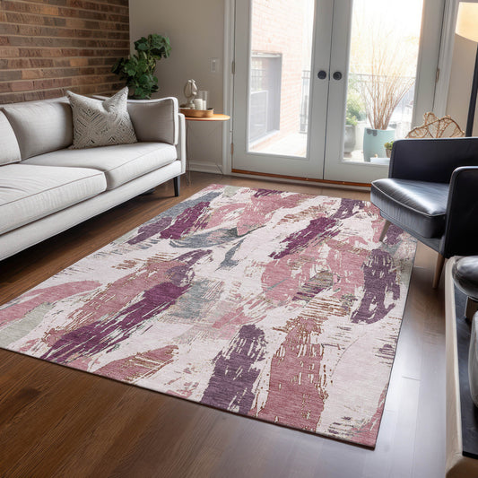 Addison Rugs Chantille ACN1597BL 10 x 14 (ft) Blush Rectangular Indoor/Outdoor Geometric Machine washable Pet Friendly Area rug