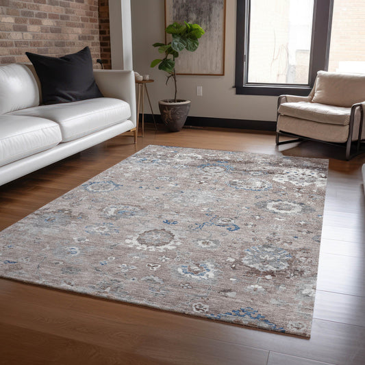 Addison Rugs Chantille ACN1374TP 8 x 10 (ft) Taupe Rectangular Indoor/Outdoor Geometric Machine washable Pet Friendly Area rug