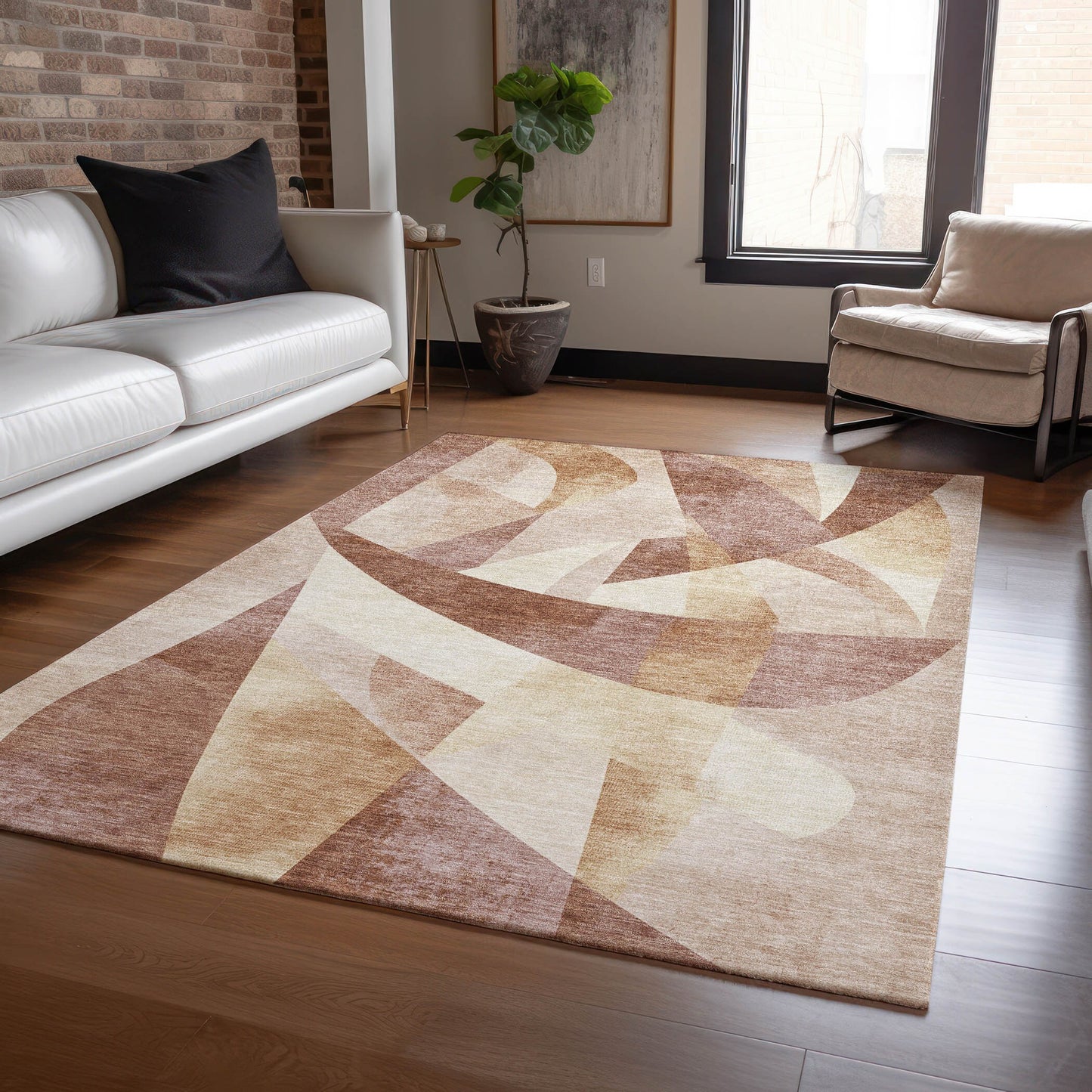 Addison Rugs Chantille ACN1836PK 9 x 12 (ft) Loomed Paprika Rectangular Indoor/Outdoor Geometric Machine washable Pet Friendly Area rug
