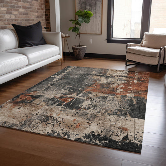 Addison Rugs Chantille ACN1839TP 8 x 10 (ft) Loomed Taupe Rectangular Indoor/Outdoor Geometric Machine washable Pet Friendly Area rug