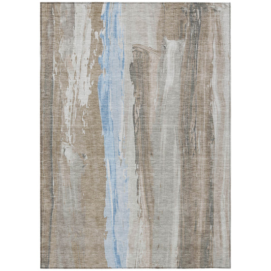 Addison Rugs Chantille ACN1845MO 9 x 12 (ft) Loomed Mocha Rectangular Indoor/Outdoor Geometric Machine washable Pet Friendly Area rug