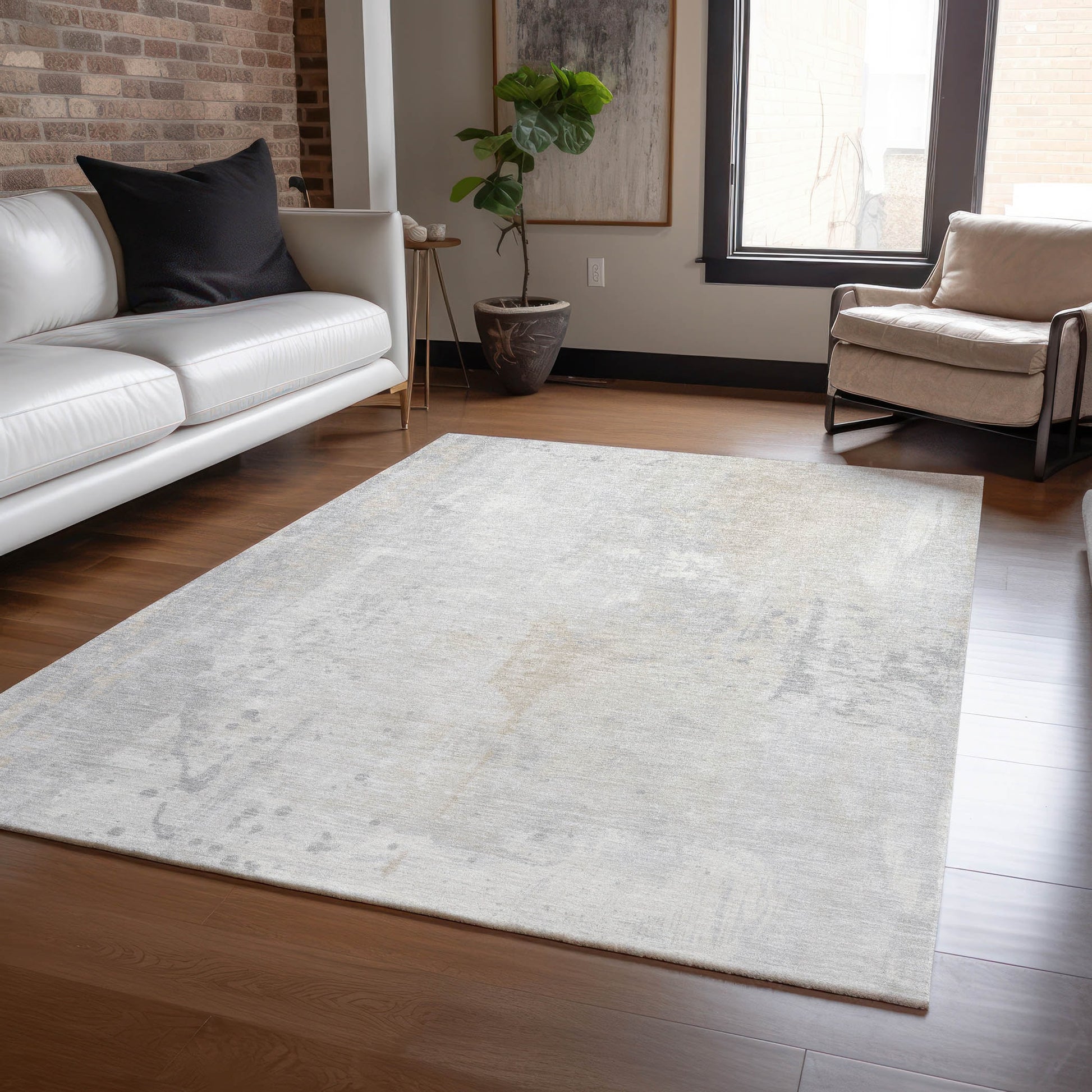 Addison Rugs Chantille ACN1840IV 9 x 12 (ft) Loomed Ivory Rectangular Indoor/Outdoor Geometric Machine washable Pet Friendly Area rug