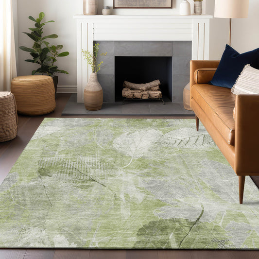 Addison Rugs Chantille ACN1850AL 9 x 12 (ft) Loomed Aloe Rectangular Indoor/Outdoor Geometric Machine washable Pet Friendly Area rug
