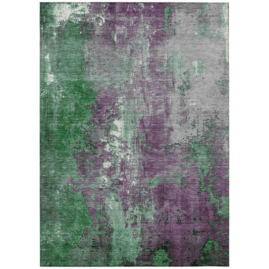 Addison Rugs Chantille ACN1870EM 8 x 10 (ft) Loomed Emerald Rectangular Indoor/Outdoor Geometric Machine washable Pet Friendly Area rug