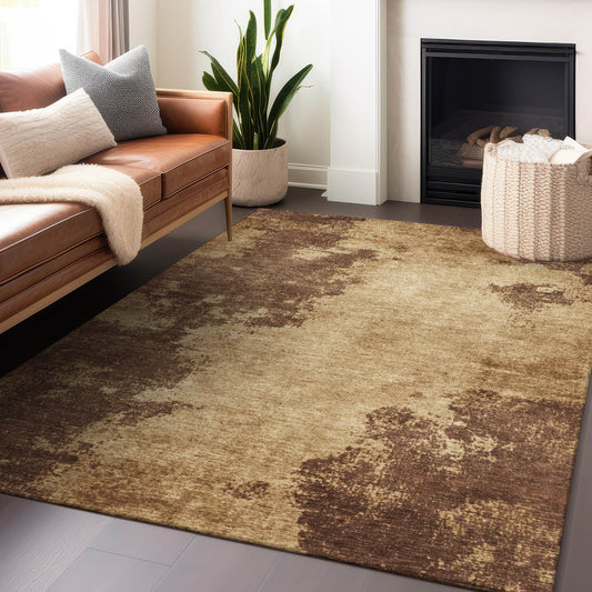 Addison Rugs Chantille ACN1913MO 9 x 12 (ft) Loomed Mocha Rectangular Indoor/Outdoor Machine washable Pet Friendly Area rug