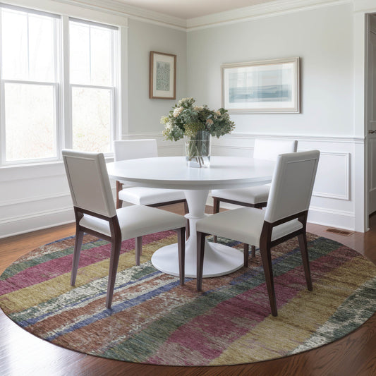 Addison Rugs Chantille ACN1910BL 8 x 8 (ft) Loomed Blush Round Indoor/Outdoor Machine washable Pet Friendly Area rug