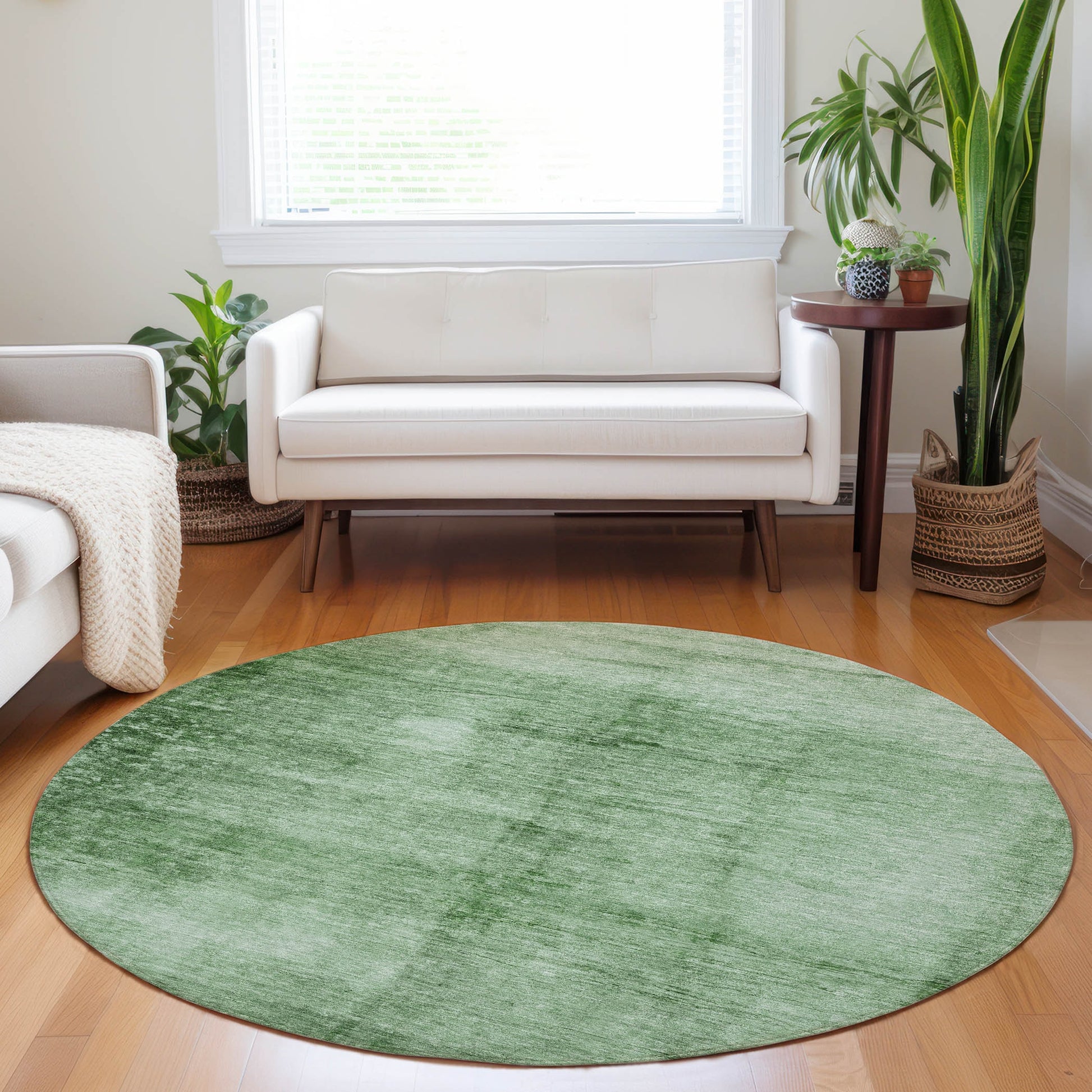 Addison Rugs Chantille ACN1884GE 8 x 8 (ft) Loomed Green Round Indoor/Outdoor Geometric Machine washable Pet Friendly Area rug