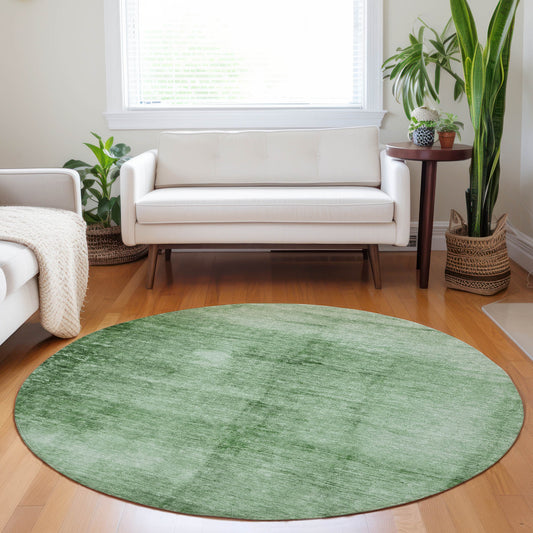 Addison Rugs Chantille ACN1884GE 8 x 8 (ft) Loomed Green Round Indoor/Outdoor Geometric Machine washable Pet Friendly Area rug