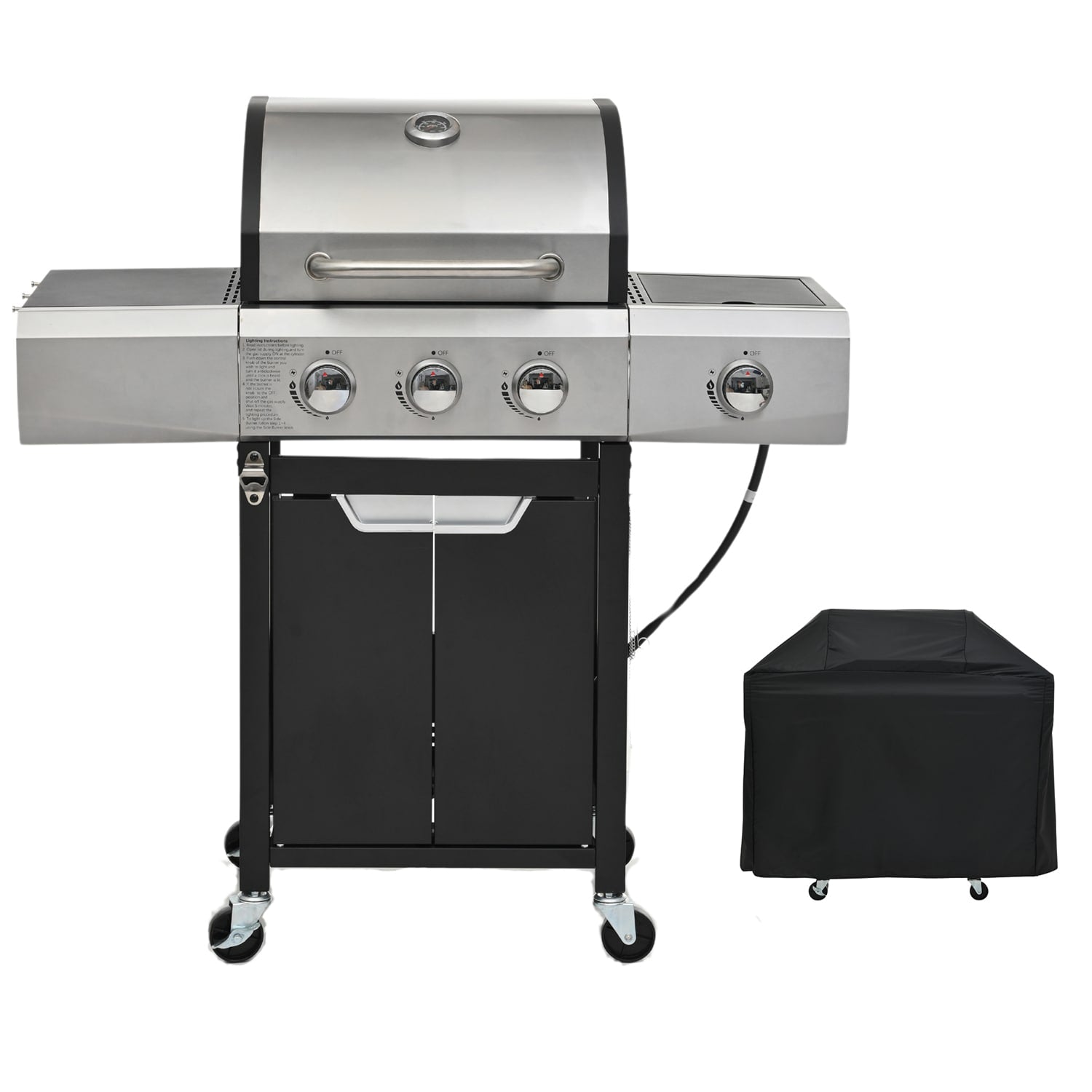 GZMR Silver 3 -Burner Liquid Propane Gas Grill