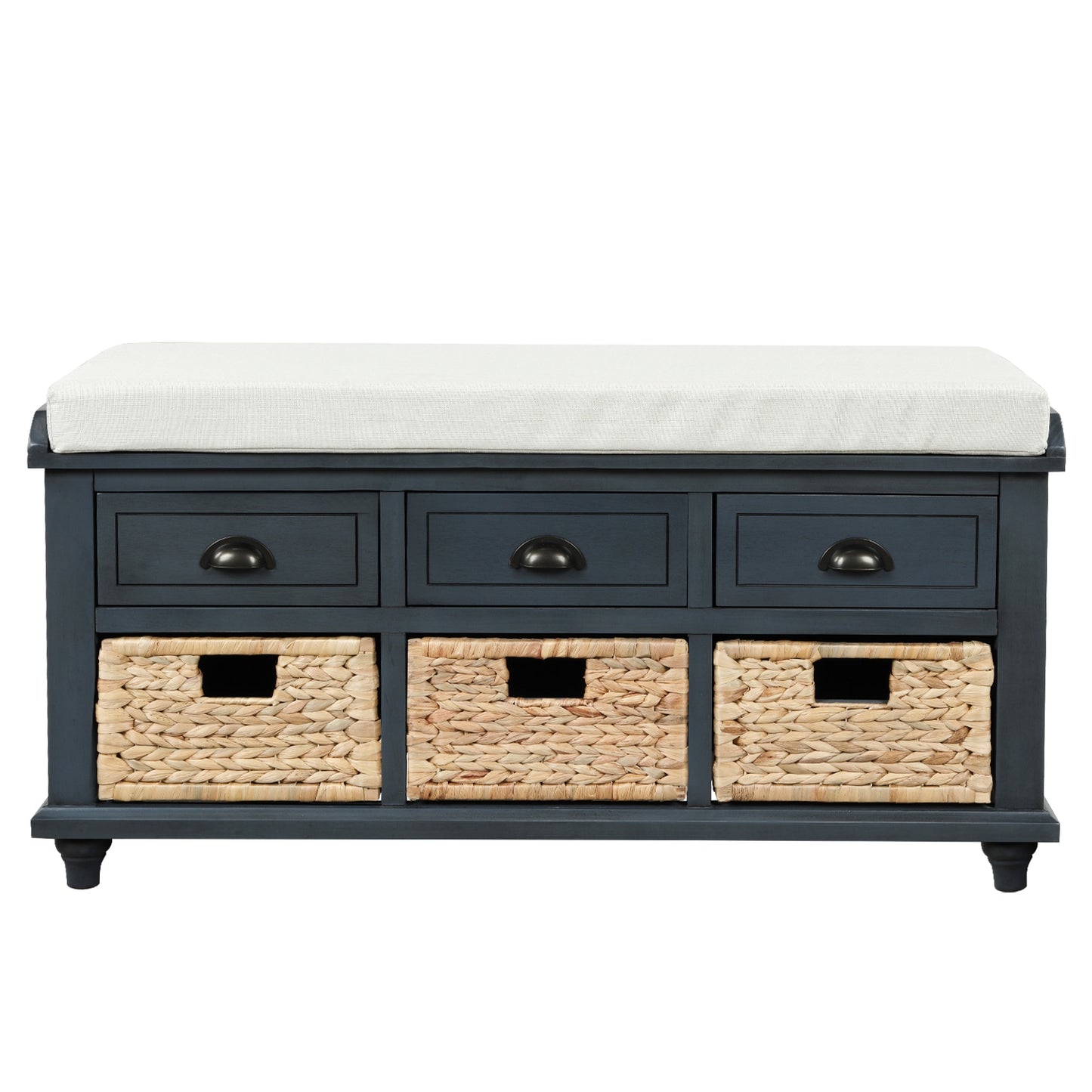 ZAKLOOP 6 -Drawers Antique Navy Wood Storage Storage drawer 21-Inches H x 15.4-Inches W x 21-Inches D