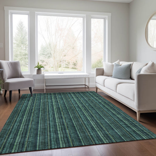 Addison Rugs Chantille ACN982TE 9 x 12 (ft) Loomed Teal Rectangular Indoor/Outdoor Machine washable Pet Friendly Area rug
