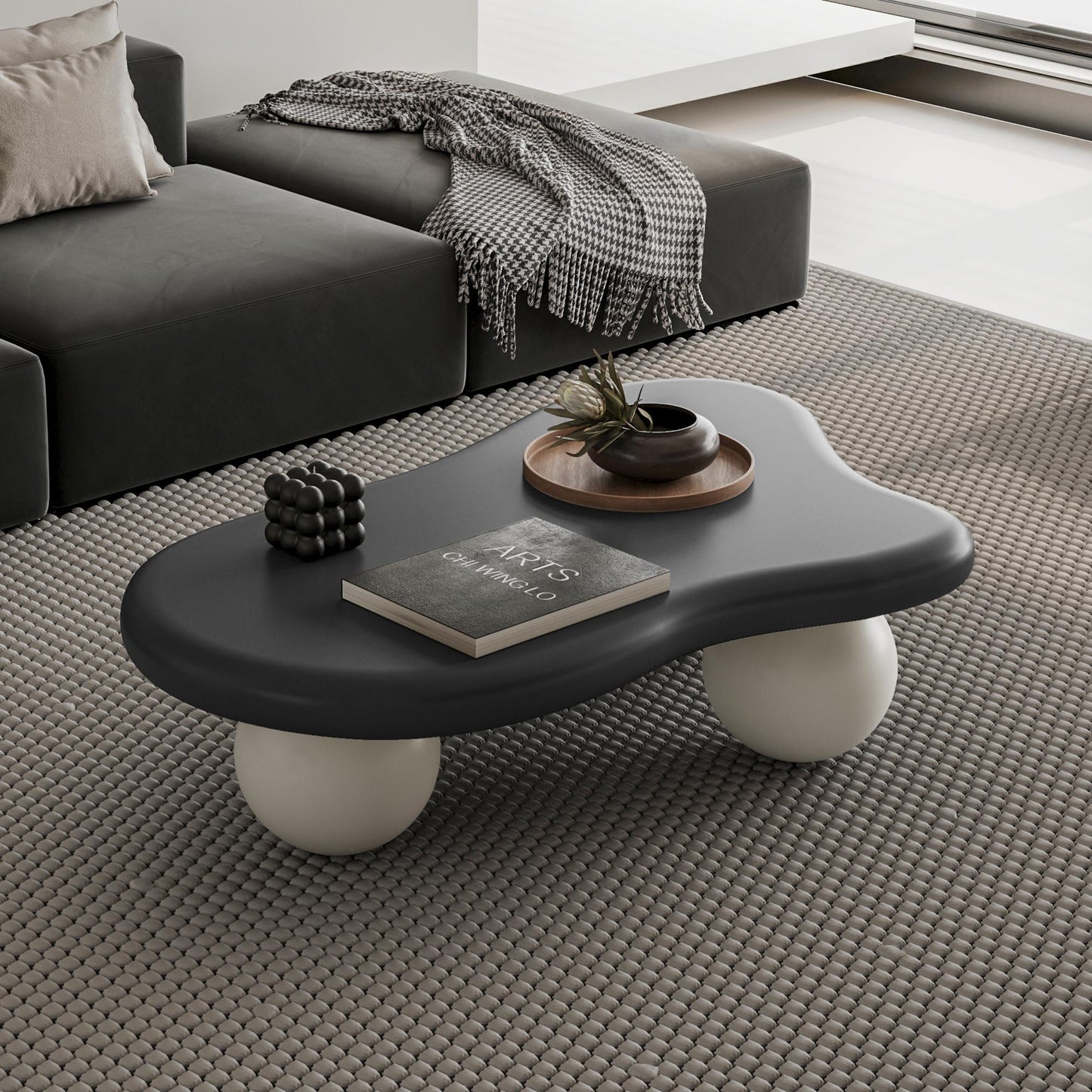 Bayfeve Modern Triangle MDF MDF 40-in W x 11.7-in H Coffee Table