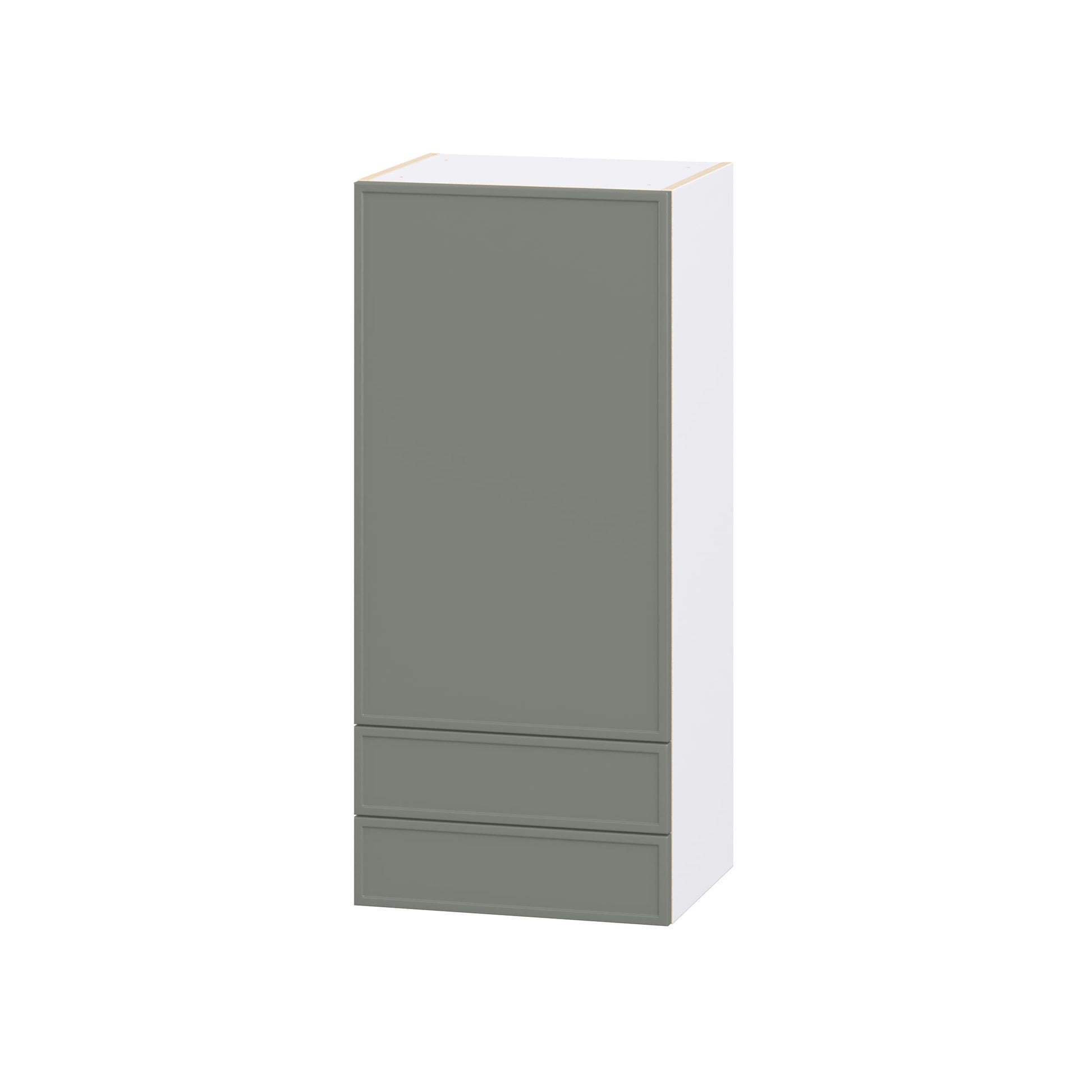 Hugo&Borg Concord 18-in W x 40-in H x 14.91-in D Moss Green 2 -Drawers Wall Fully assembled Cabinet Flat Panel