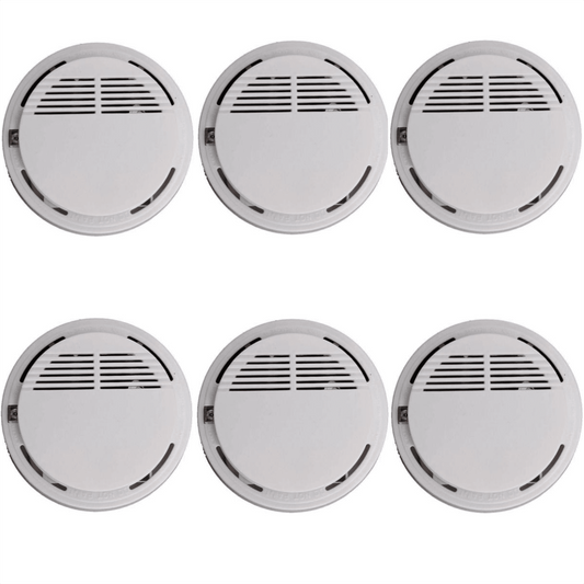 6PCS Smoke Alarm Detector Home Safety Sensor Alert