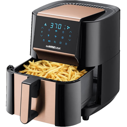 7 Qt XL Air Fryer with Dehydrator – 1700 W, 3 Racks, Touchscreen, Preheat & Broil (Copper)