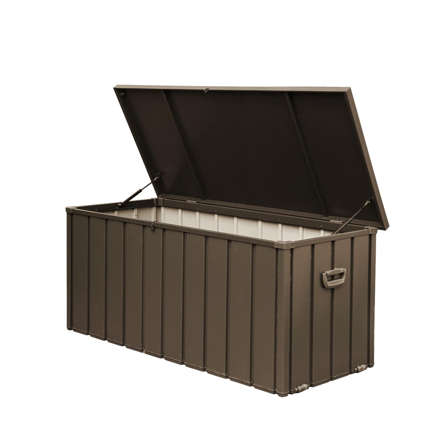 JIMSMAISON 49.41-in L x 24.69-in 100-Gallon Dark Brown Metal Deck Box